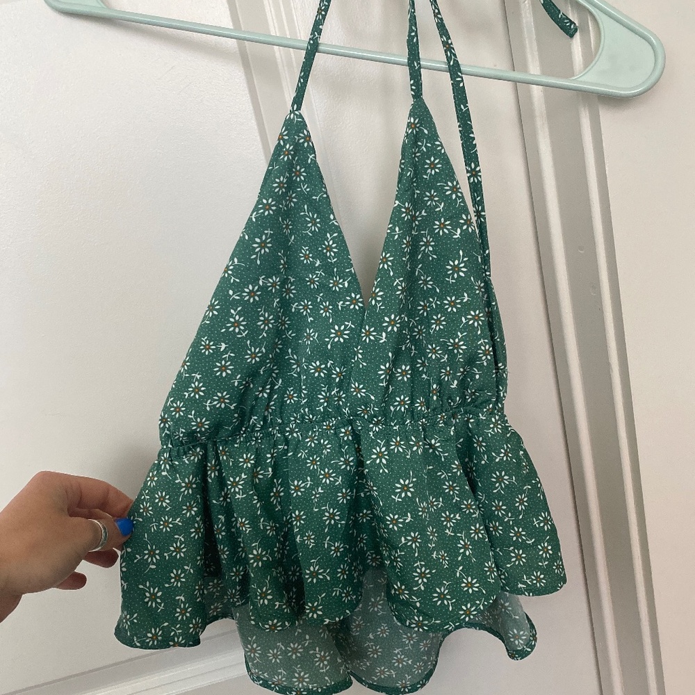 floral tie back halter top